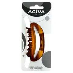 Малка шнола за коса Agiva Professional, 8 см, Кафяв