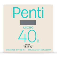 Детски Чорапогащи Penti Micro 40, 40 Ден, 9-10 год, Размер 4, Графит